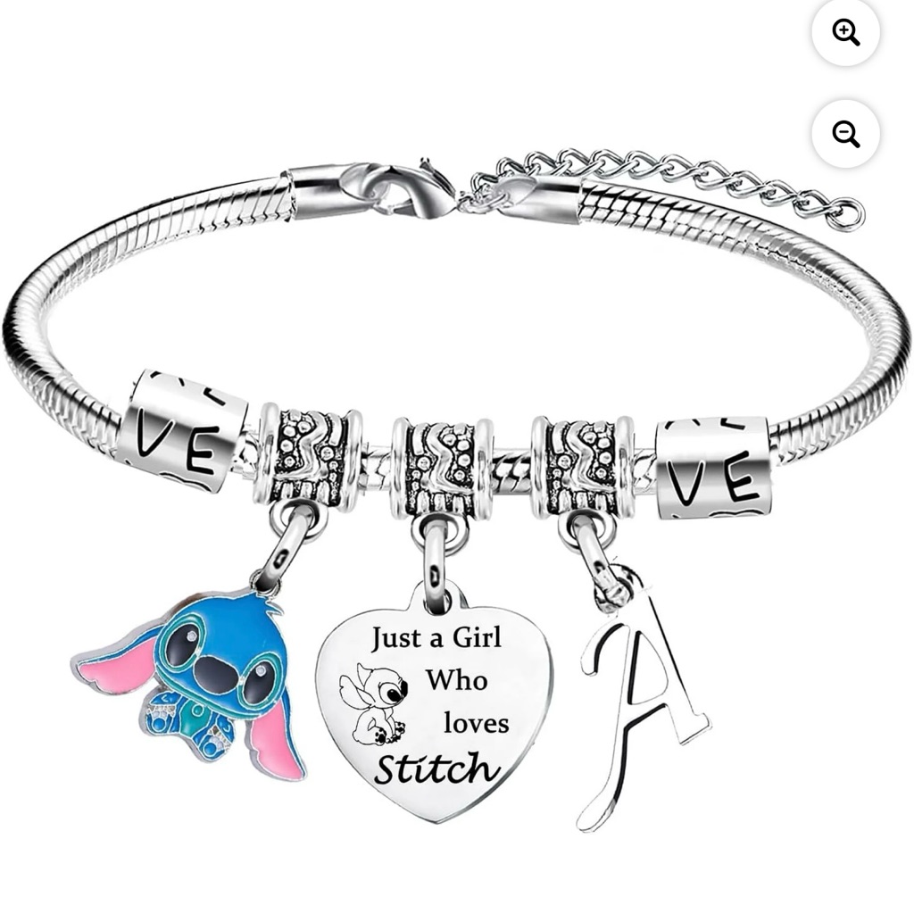 Silver Charm Bracelet With Blue Accents